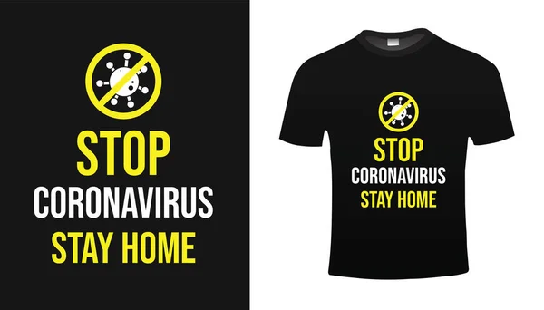 Σταματήστε Σχεδιασμό Shirt Coronavirus — Διανυσματικό Αρχείο