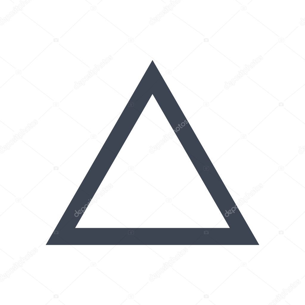 Triangle up arrow or pyramid line art vector icon