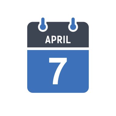 7 Nisan Takvim Tarihi Simgesi, Olay Tarihi Simgesi, Takvim Tarihi, Simge Tasarım Vektörü Grafiği