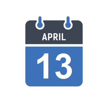 13 Nisan Takvim Tarihi Simgesi, Olay Tarihi Simgesi, Takvim Tarihi, Simge Tasarım Vektörü Grafiği