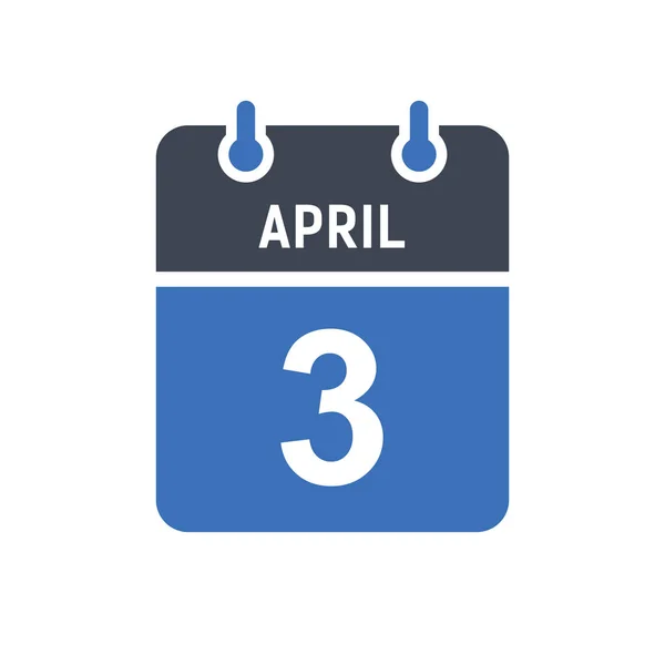 April Kalender Datum Pictogram Evenement Datum Pictogram Kalender Datum Pictogram — Stockvector