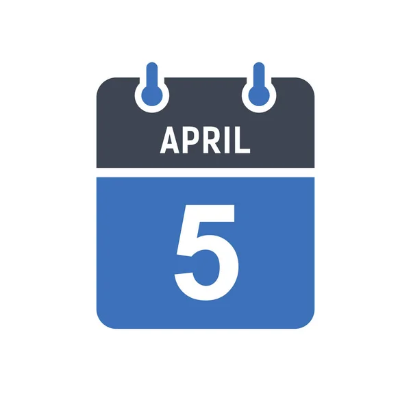 April Kalender Datum Pictogram Evenement Datum Pictogram Kalender Datum Pictogram — Stockvector