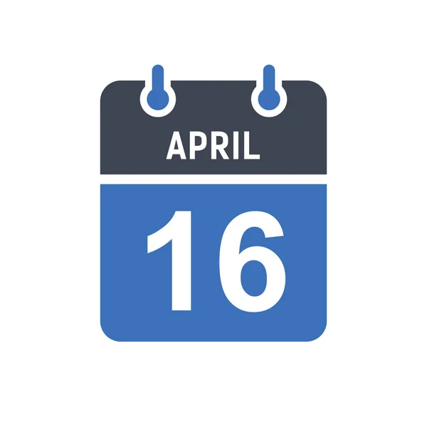 Abril Ícone Data Calendário Ícone Data Evento Data Calendário Gráfico —  Vetores de Stock