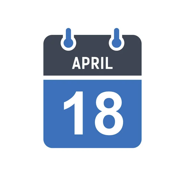 Abril Ícone Data Calendário Ícone Data Evento Data Calendário Gráfico —  Vetores de Stock