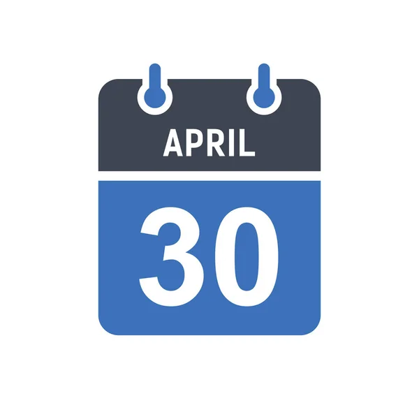 April Kalender Datum Pictogram Evenement Datum Pictogram Kalender Datum Pictogram — Stockvector