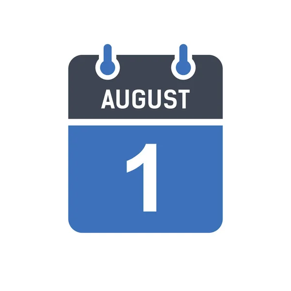 Agosto Calendario Icona Data Icona Data Evento Data Calendario Icona — Vettoriale Stock