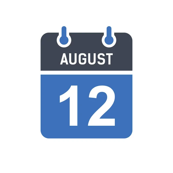 August Calendar Date Icon Event Date Icon Calendar Date Icon — 스톡 벡터