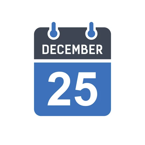 Décembre Date Calendrier Icône Date Événement Icône Date Calendrier Icône — Image vectorielle