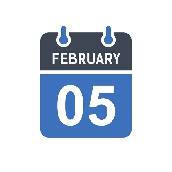 Φεβρουαρίου Ημερολόγιο Ημερομηνία Εικόνα Ημερομηνία Γεγονότα Ημερολόγιο Ημερομηνία Εικονίδιο Σχεδιασμός — Διανυσματικό Αρχείο