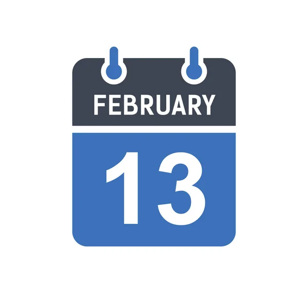 Φεβρουαρίου Ημερολόγιο Ημερομηνία Εικόνα Ημερομηνία Γεγονότα Ημερολόγιο Ημερομηνία Εικονίδιο Σχεδιασμός — Διανυσματικό Αρχείο