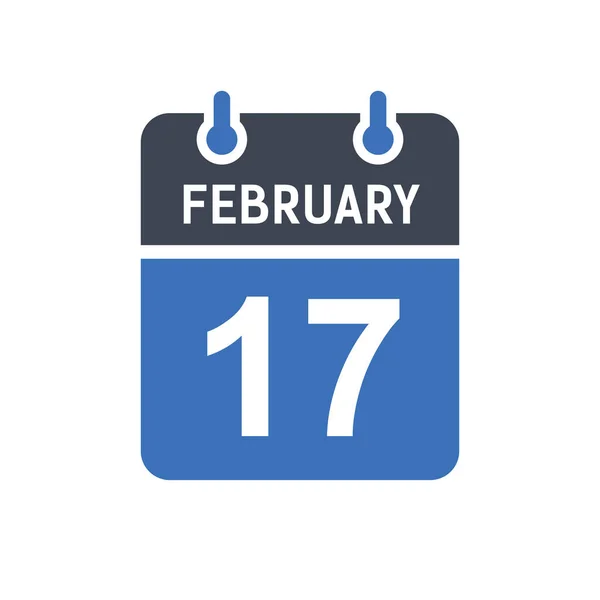Φεβρουαρίου Ημερολόγιο Ημερομηνία Εικόνα Ημερομηνία Εκδήλωσης Εικόνα Ημερολόγιο Ημερομηνία Εικονίδιο — Διανυσματικό Αρχείο