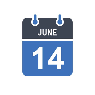 14 Haziran Takvim Tarihi Simgesi, Olay Tarihi Simgesi, Takvim Tarihi, Simge Tasarım Vektörü Grafiği