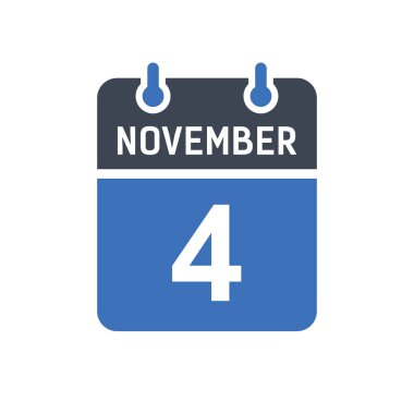 4 Kasım Takvim Tarihi Simgesi, Olay Tarihi Simgesi, Takvim Tarihi, Simge Tasarım Vektörü Grafiği