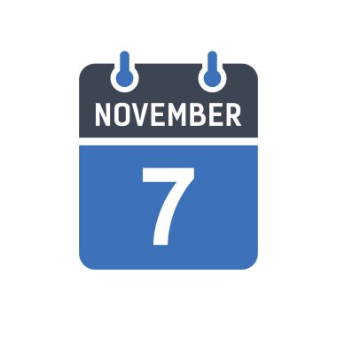 7 Kasım Takvim Tarihi Simgesi, Olay Tarihi Simgesi, Takvim Tarihi, Simge Tasarım Vektörü Grafiği