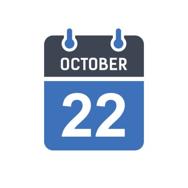 22 Ekim Takvim Tarihi Simgesi, Olay Tarihi Simgesi, Takvim Tarihi, Simge Tasarım Vektörü Grafiği