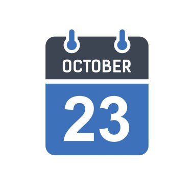 23 Ekim Takvim Tarihi Simgesi, Olay Tarihi Simgesi, Takvim Tarihi, Simge Tasarım Vektörü Grafiği