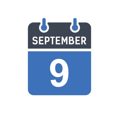 9 Eylül Takvim Tarihi Simgesi, Olay Tarihi Simgesi, Takvim Tarihi, Simge Tasarım Vektörü Grafiği