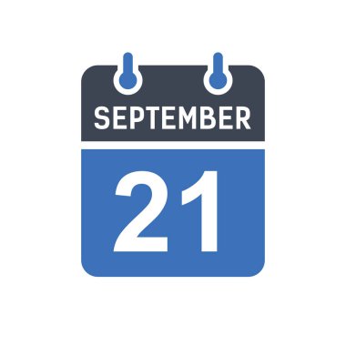 21 Eylül Takvim Tarihi Simgesi, Olay Tarihi Simgesi, Takvim Tarihi, Simge Tasarım Vektörü Grafiği