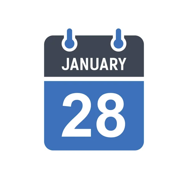 Ιανουαρίου Ημερολόγιο Ημερομηνία Εικόνα Ημερομηνία Γεγονότα Ημερολόγιο Ημερομηνία Εικονίδιο Σχεδιασμός — Διανυσματικό Αρχείο