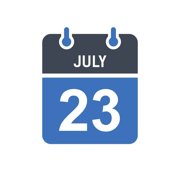 Juli Kalender Datum Ikonen Händelse Datum Ikonen Kalender Datum Ikon — Stock vektor