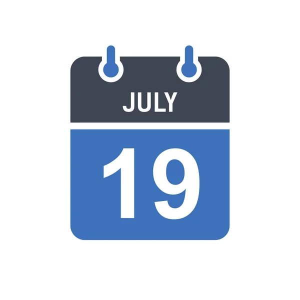 Juli Kalender Datum Ikonen Händelse Datum Ikonen Kalender Datum Ikon — Stock vektor