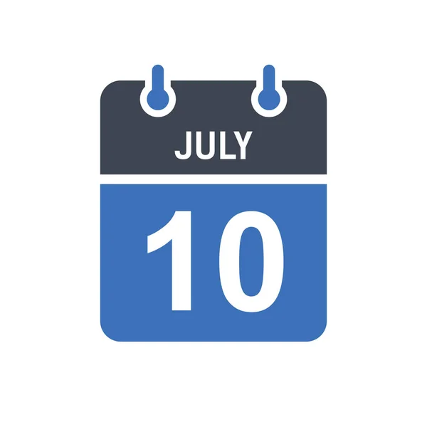 Luglio Calendario Icona Data Icona Data Evento Data Calendario Icona — Vettoriale Stock