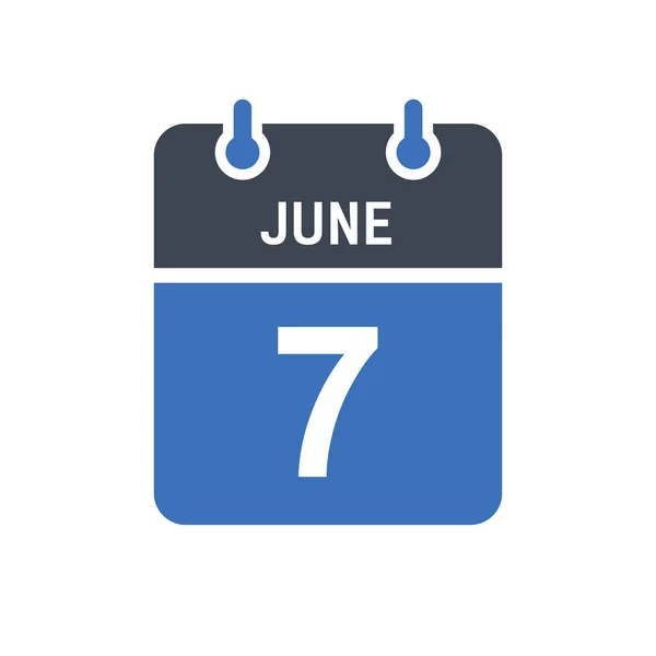 Juni Kalender Datum Ikonen Händelse Datum Ikonen Kalender Datum Ikon — Stock vektor