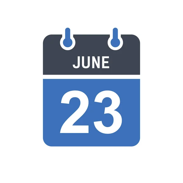 Června Kalendář Datum Ikona Datum Události Ikona Datum Kalendáře Ikona — Stockový vektor