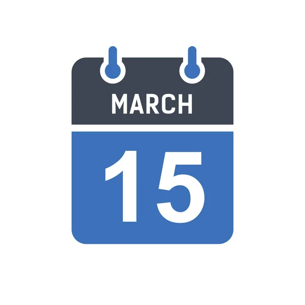 Março Ícone Data Calendário Ícone Data Evento Data Calendário Gráfico —  Vetores de Stock