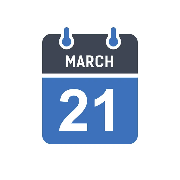 Março Ícone Data Calendário Ícone Data Evento Data Calendário Gráfico —  Vetores de Stock