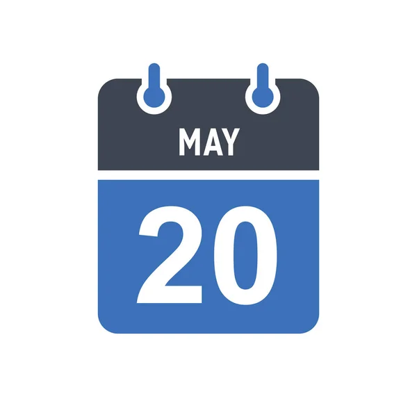 Mei Kalender Datum Pictogram Evenement Datum Pictogram Kalender Datum Pictogram — Stockvector