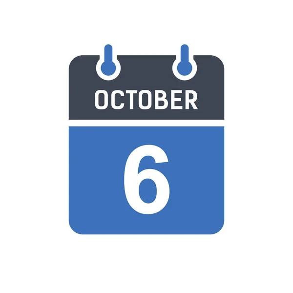 Οκτωβρίου Ημερολόγιο Ημερομηνία Εικόνα Ημερομηνία Εκδήλωσης Εικόνα Ημερολόγιο Ημερομηνία Εικονίδιο — Διανυσματικό Αρχείο