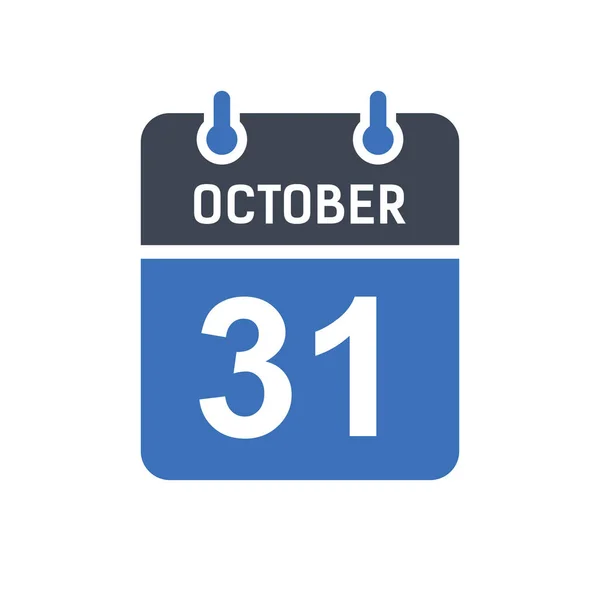 Octubre Fecha Del Calendario Icono Icono Fecha Evento Fecha Del — Vector de stock