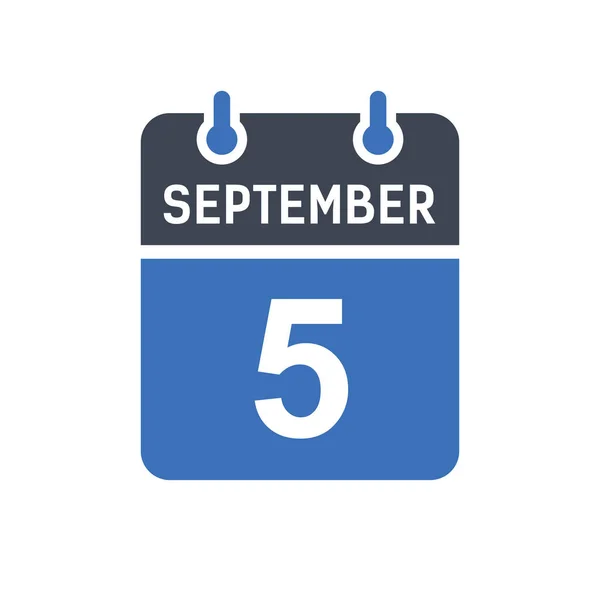Σεπτεμβρίου Ημερολόγιο Ημερομηνία Εικόνα Ημερομηνία Εκδήλωσης Εικόνα Ημερολόγιο Ημερομηνία Εικονίδιο — Διανυσματικό Αρχείο