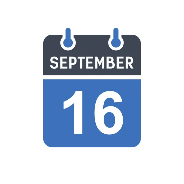 Septiembre Fecha Del Calendario Icono Icono Fecha Evento Fecha Del — Vector de stock