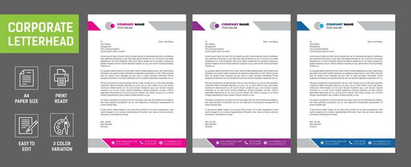 Business Letterhead Template Set, Business style Elegant Letterhead templates Set for your project.