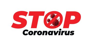 Coronavirus 'u durdur vektör grafiği imzala