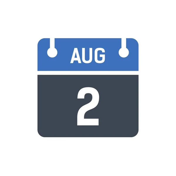 August Calendar Date Icon Vector Illustration Flat Style Date Day — Stock Vector