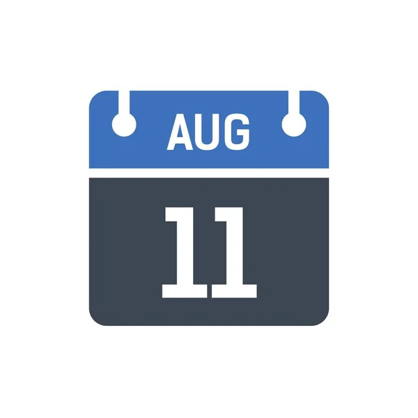 Αυγούστου Εικονίδιο Ημερολογίου Εικονογράφηση Διάνυσμα Επίπεδο Στυλ Ημερομηνία Ημέρα Του — Διανυσματικό Αρχείο