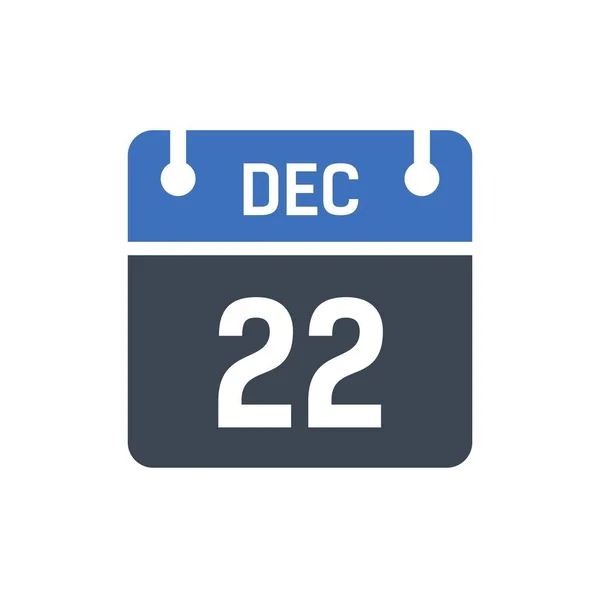 Diciembre Icono Fecha Calendario Ilustración Vectorial Estilo Plano Fecha Día — Vector de stock
