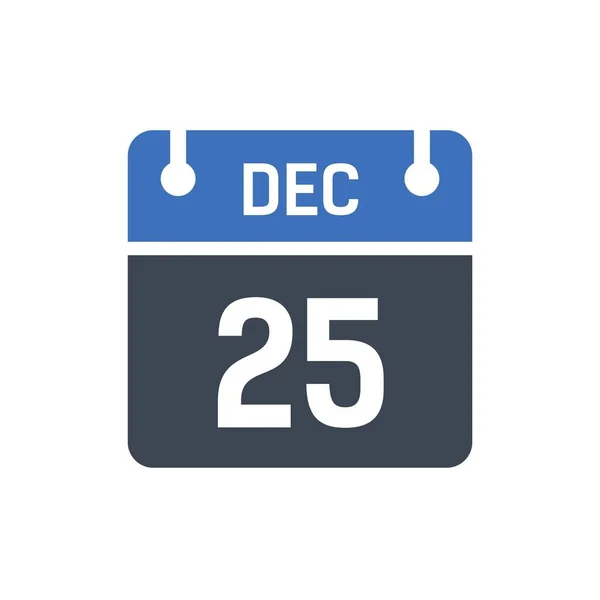 Δεκεμβρίου Εικονίδιο Ημερολογίου Εικονογράφηση Διάνυσμα Επίπεδο Στυλ Ημερομηνία Ημέρα Του — Διανυσματικό Αρχείο