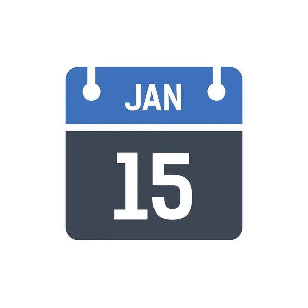Ιανουαρίου Εικονίδιο Ημερολογίου Εικονογράφηση Διάνυσμα Επίπεδο Στυλ Ημερομηνία Ημέρα Του — Διανυσματικό Αρχείο