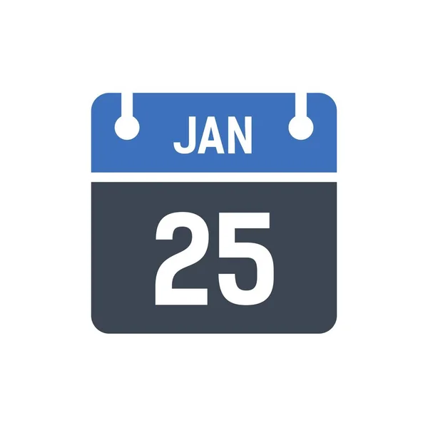 January Calendar Date Icon Vector Illustration Flat Style Date Day — Stock Vector