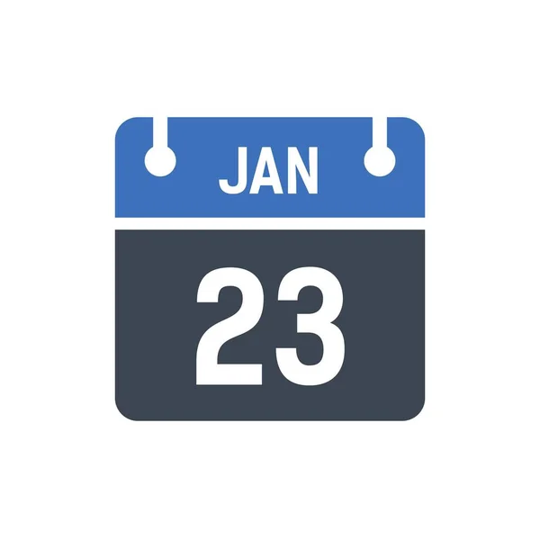 January Calendar Date Icon Vector Illustration Flat Style Date Day — Stock Vector