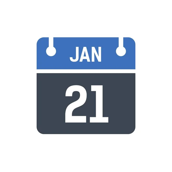 Janeiro Ícone Data Calendário Ilustração Vetorial Estilo Plano Data Dia —  Vetores de Stock