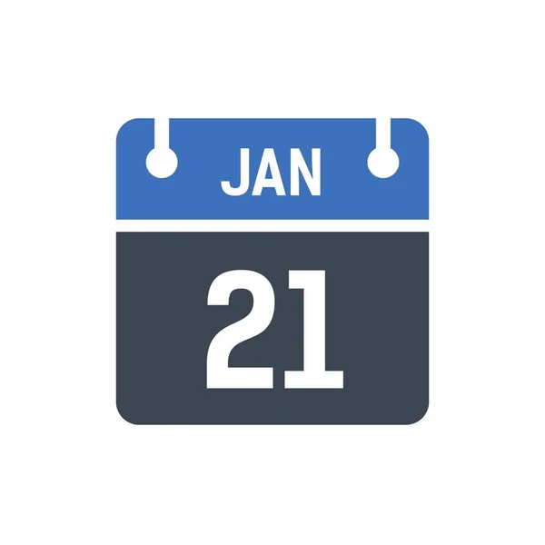 January Calendar Date Icon Vector Illustration Flat Style Date Day — Stock Vector