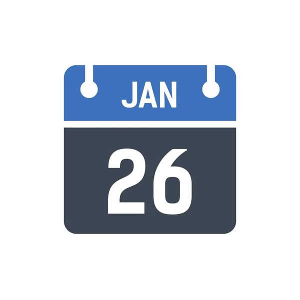 January Calendar Date Icon Vector Illustration Flat Style Date Day — Stock Vector