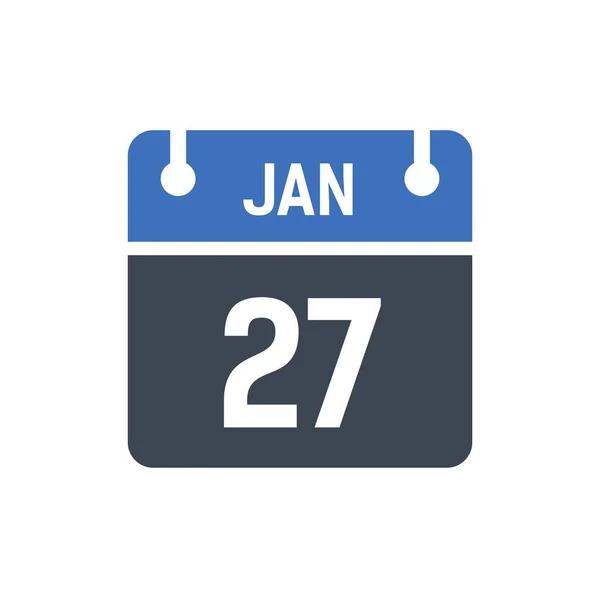 January Calendar Date Icon Vector Illustration Flat Style Date Day — Stock Vector