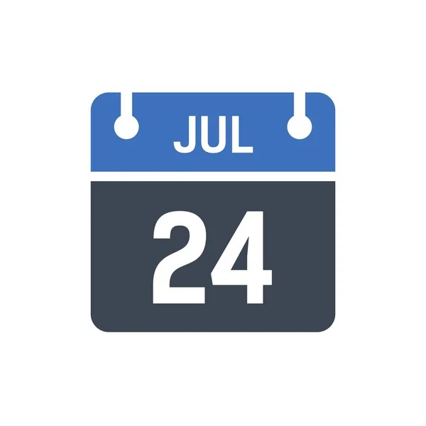 Juli Kalenderdatum Ikonen Vektorillustration Platt Stil Datum Dag Månaden Platt — Stock vektor