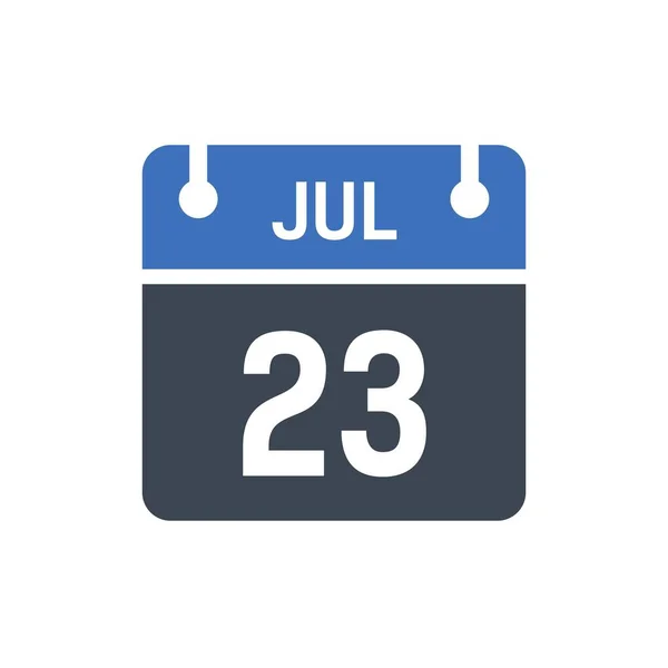 Juli Kalenderdatum Symbol Vektor Illustration Flacher Stil Datum Tag Des — Stockvektor